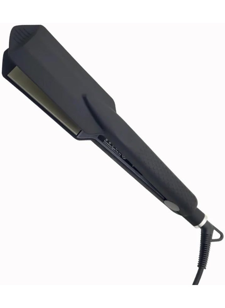 Wide Hair Straightener - Black Color, Even Heat Distribution, Anti-Frizz, Fast Straightening, Professional Results for All Hair Types
