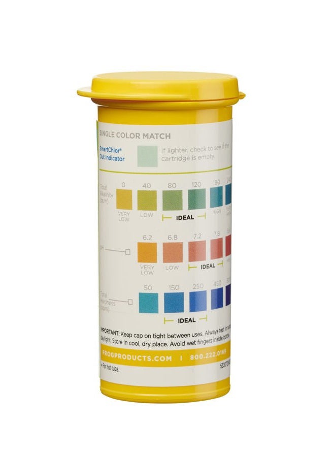 Frog شرائط اختبار @Ease لأحواض الاستحمام الساخنة والسباحة - شريط اختبار مع مؤشر 'خارج' لخرطوشة FROG @Ease SmartChlor، pH، القلوية الكلية والصلابة الكلية - 30 شريط اختبار - Image 2