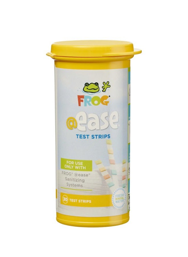 Frog شرائط اختبار @Ease لأحواض الاستحمام الساخنة والسباحة - شريط اختبار مع مؤشر 'خارج' لخرطوشة FROG @Ease SmartChlor، pH، القلوية الكلية والصلابة الكلية - 30 شريط اختبار - Image 1