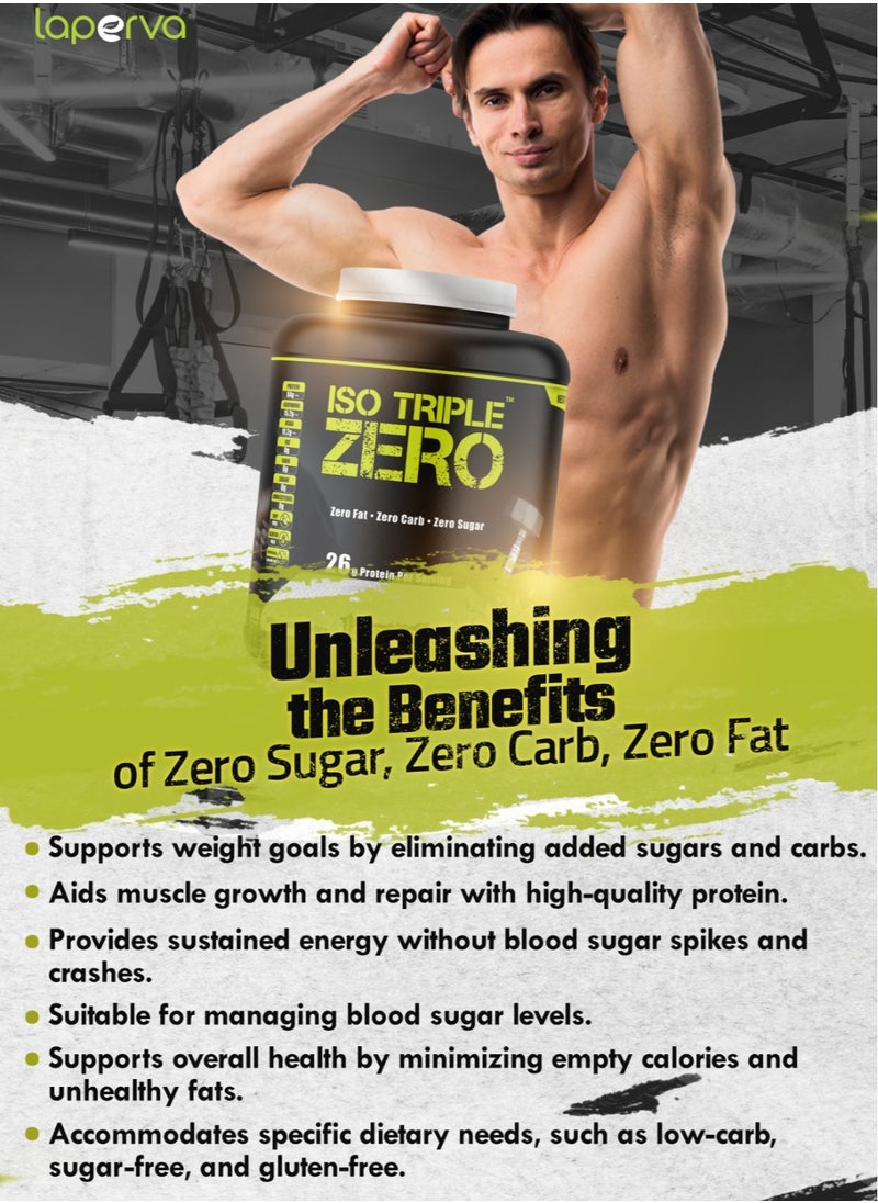 Laperva - Iso Triple Zero Next Generation Whey Protein Isolate Belgian Chocolate, 2 Lb - Image 1