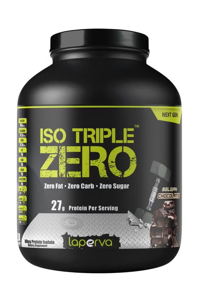 Laperva Iso Triple Zero Next Generation Whey Protein Isolate Belgian Chocolate, 2 Lb  - Image 1