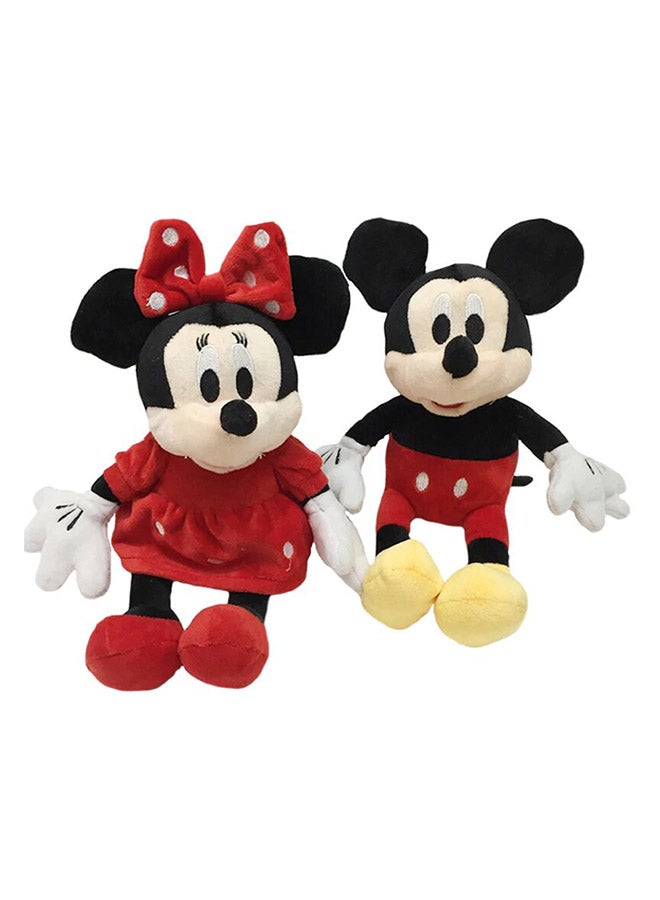 2-Piece Cute Adorable Mickey And Minnie Mouse Stuffed Toy Realistic Details