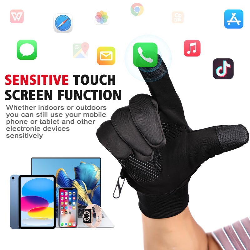 SSAXIGC Winter Waterproof Gloves with Touchscreen Fingers for Men Women ï¼ŒWindproof Liner Thermal for Running Cycling Driving Hiking - Image 2