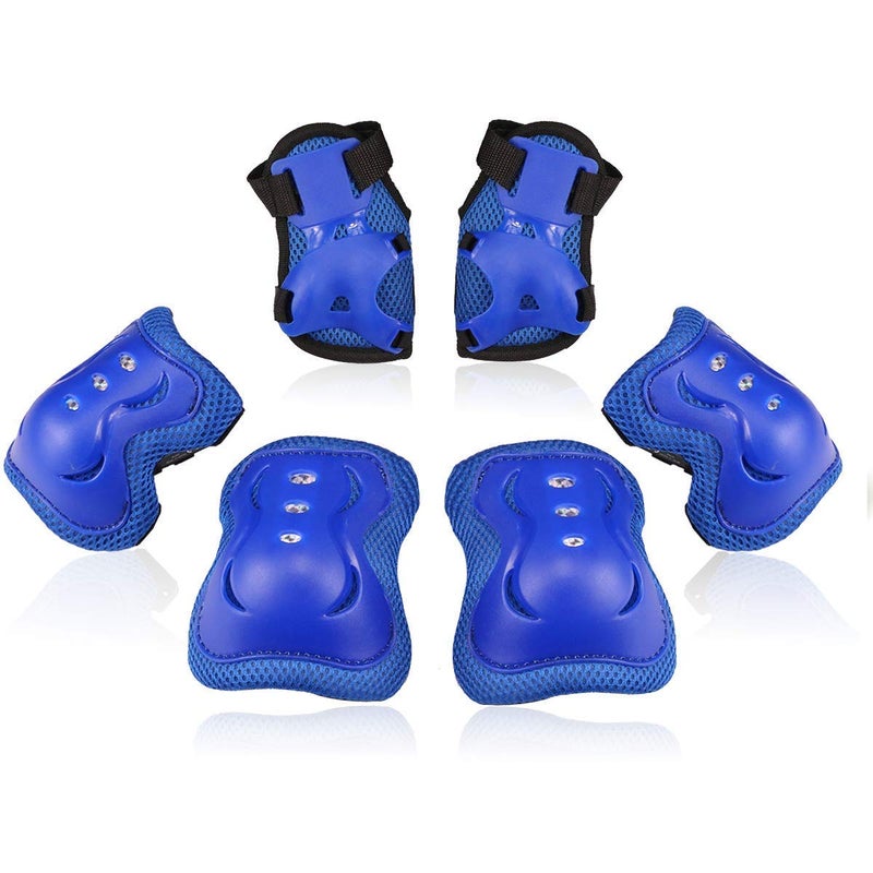 Kids/Youth Knee Pad Elbow Pads Guards Protective Gear Set for Roller Skates Cycling BMX Bike Skateboard Inline Skatings Scooter Riding Sports (BLUE, Small (3-8 years))