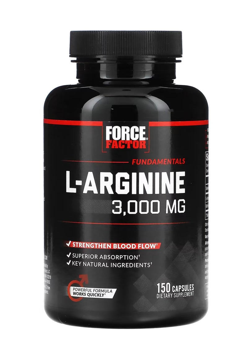 Force Factor vitamin L-Arginine, 3,000 mg, 150 Capsules 