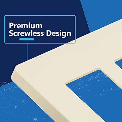 LIDER Double Decorator Switch Cover Screwless Wall Plate MidSize 2Gang 488 x 492 LSWP32MLA10P UL Listed Thermoplastic Matte Light Almond 10Pack - Image 3