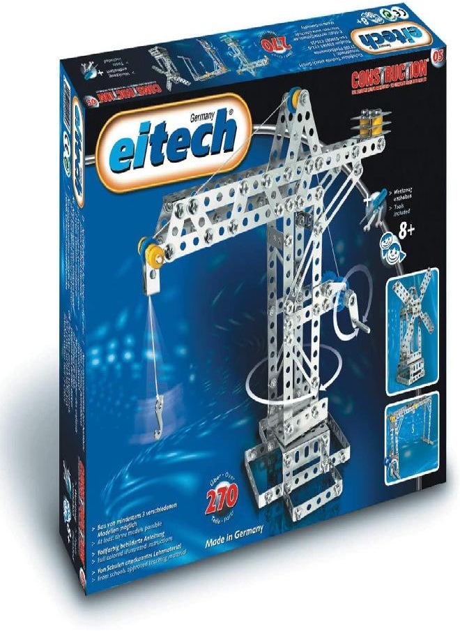 eitech - Eitech Crane and Windmill Construction Set and Educational Toy - Intro to Engineering and STEM Learning, Steel (10005-C05) - Image 1