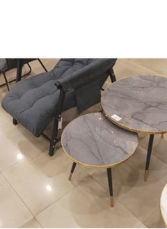 watheer Side Serving Tables of 2 Pieces Round With A Wood Surface And Iron Legs Suitable For Serving Coffee And Tea And Suitable For Living Rooms Offices And Bedrooms  - Image 3