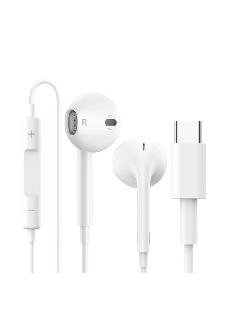 USB C Headphones Type C Earphones Wired Earbuds Built-in Mic & Volume Control Headset Compatible with iPhone 16/15 Pro Max Plus, iPad Pro, Android Smart Phone Galaxy S25/S24/S23/S21/S22, Note10/20, A54/A55/A56/A16/A15/A36/A35/A34/A26/A25/A24/A06/A05/M35/M34ired Earbuds Built-in Mic & Volume Control Headset Compatible with iPhone 15 Pro Max Plus, iPad Pro, Android Smart Phone Galaxy S24/S23/S21/S22, Note10/20, A54/A55