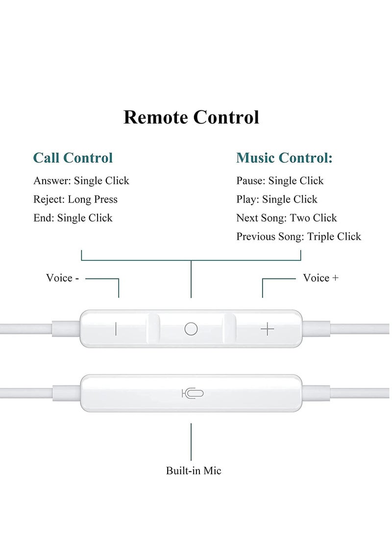 USB C Headphones Type C Earphones Wired Earbuds Built-in Mic & Volume Control Headset Compatible with iPhone 16/15 Pro Max Plus, iPad Pro, Android Smart Phone Galaxy S25/S24/S23/S21/S22, Note10/20, A54/A55/A56/A16/A15/A36/A35/A34/A26/A25/A24/A06/A05/M35/M34ired Earbuds Built-in Mic & Volume Control Headset Compatible with iPhone 15 Pro Max Plus, iPad Pro, Android Smart Phone Galaxy S24/S23/S21/S22, Note10/20, A54/A55