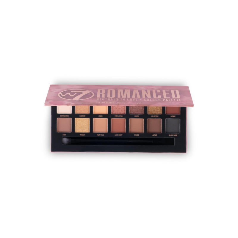 W7 Romanced Eyeshadow Palette - 12 Natural, Pink Nude Colors - Flawless Long-Lasting Makeup - Image 1