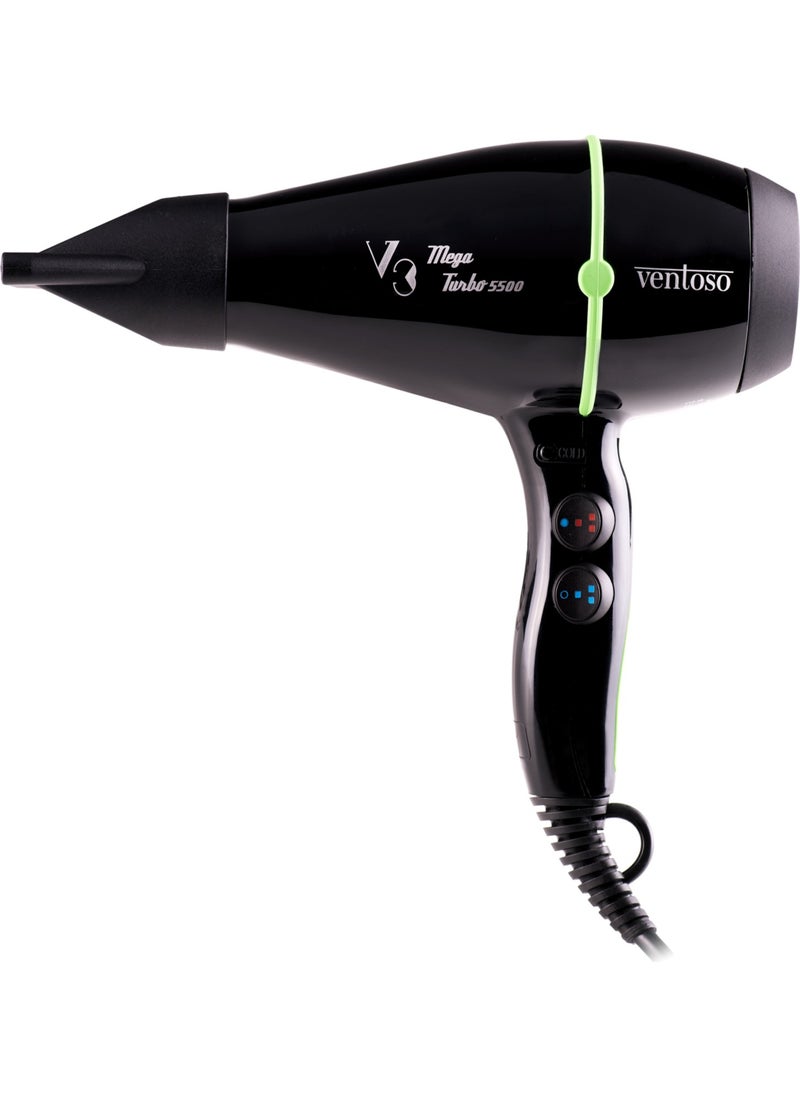 Ventoso V3 Megaturbo5500 Verde 2500 W Professional Blow Dryer  - Image 1