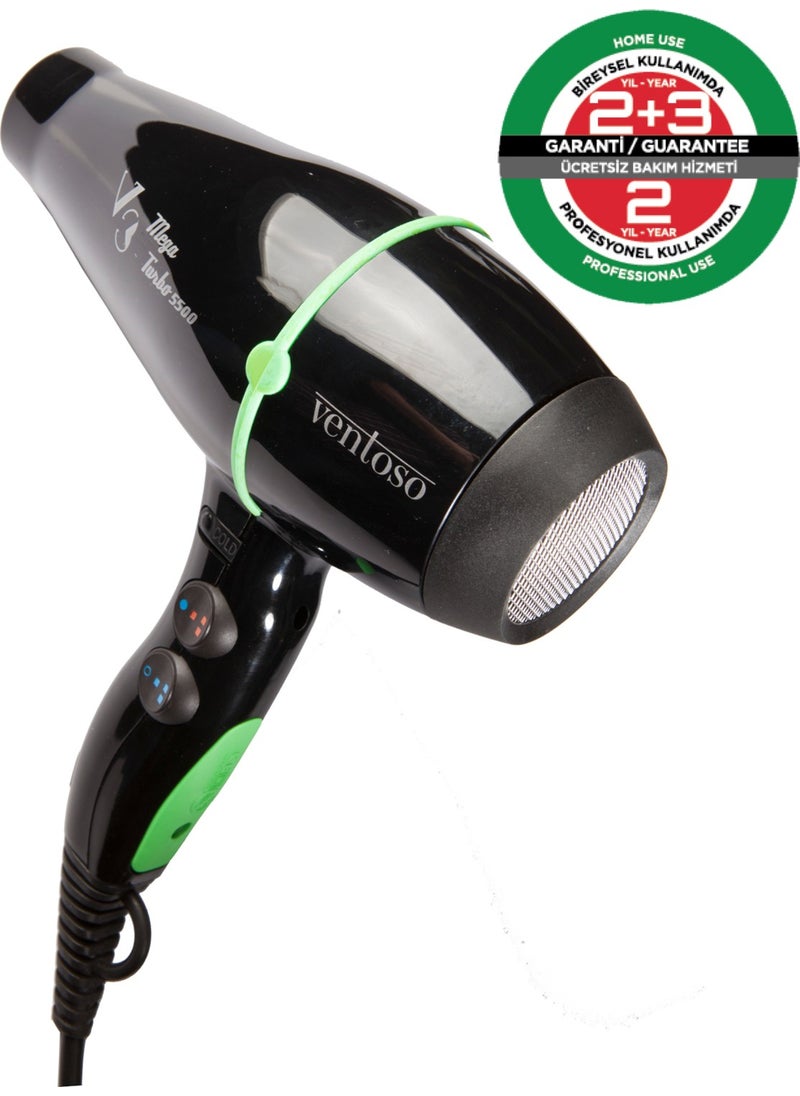 Ventoso V3 Megaturbo5500 Verde 2500 W Professional Blow Dryer  - Image 5