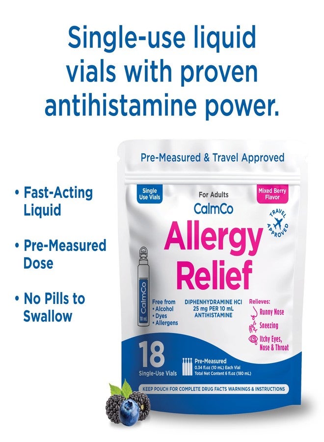 Dr. Kids CalmCo Adult Liquid Allergy Relief Medicine, Mixed Berry Flavor, 18 Count - Image 3