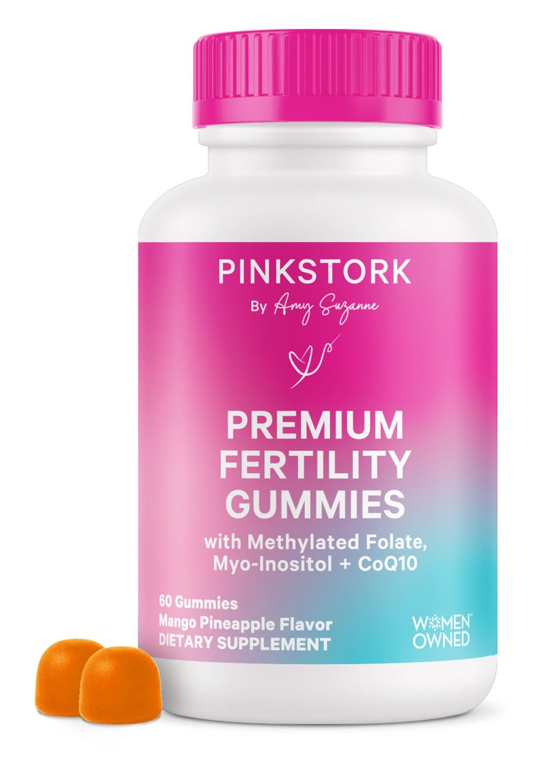 Pink Stork - Premium Fertility Gummies, Mango Pineapple Flavor, 60 Gummies - Image 1