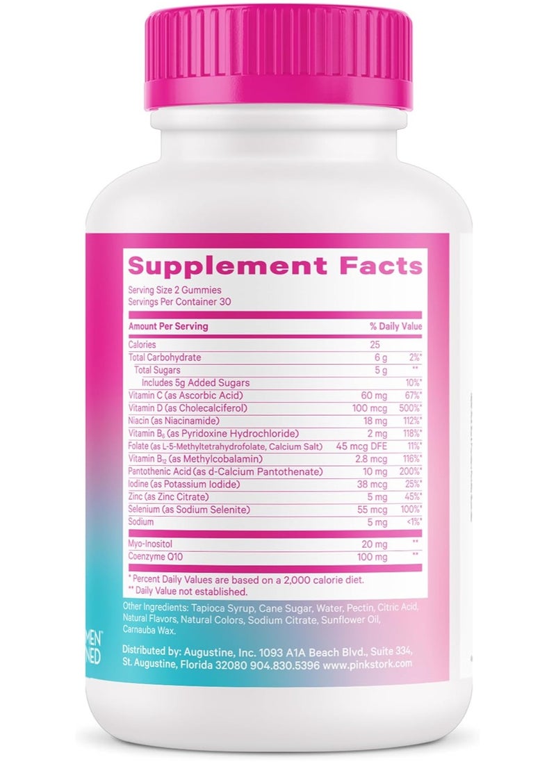 Pink Stork - Premium Fertility Gummies, Mango Pineapple Flavor, 60 Gummies - Image 1