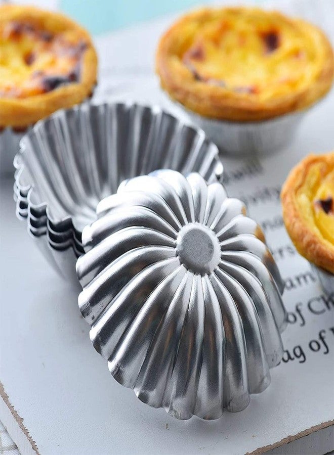 Bezall 20Pcs Egg Tart Molds, Mini Tart Pan Aluminium Pie Tins Cupcake Cake Baking Cups - Image 4