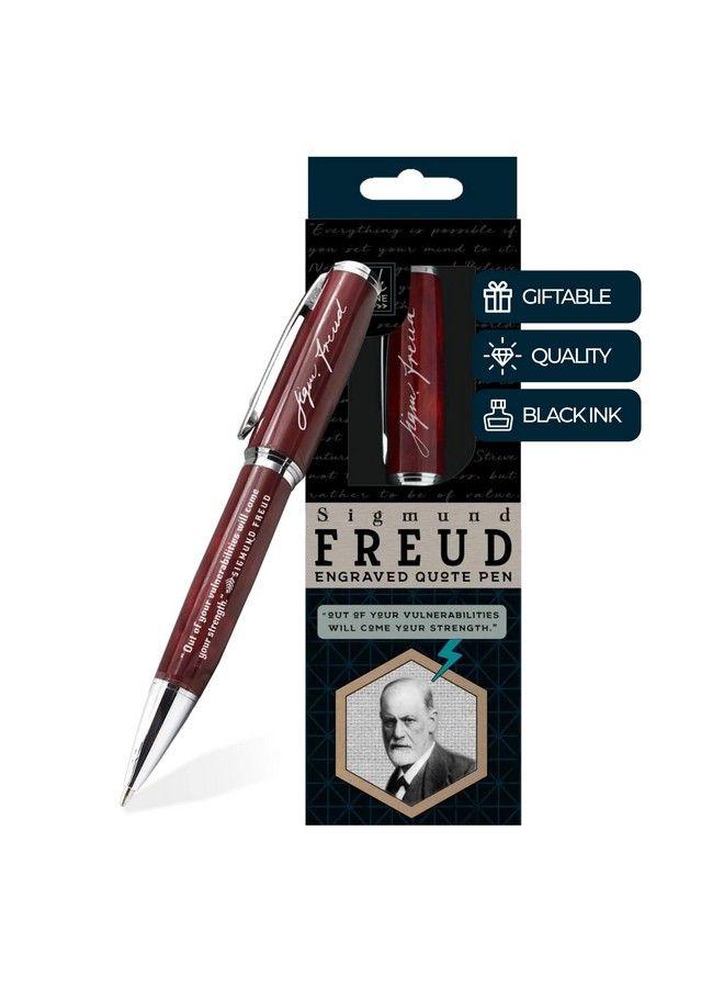 Inkstone Sigmund Freud Engraved Quote Pen Out Of Your Vulnerabilities Will Come Your Strength. Psychology Gifts For Psychologists Guidance Counselors Psychology Students Therapists - Image 2