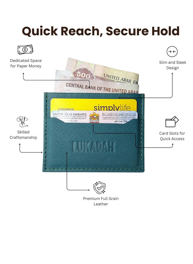 LUKADAH - Genuine Full Grain Handmade Leather Wallet, Ultra Slim Minimalist Secure Thin Credit/Debit CC Card Holder for Men & Women - Image 5