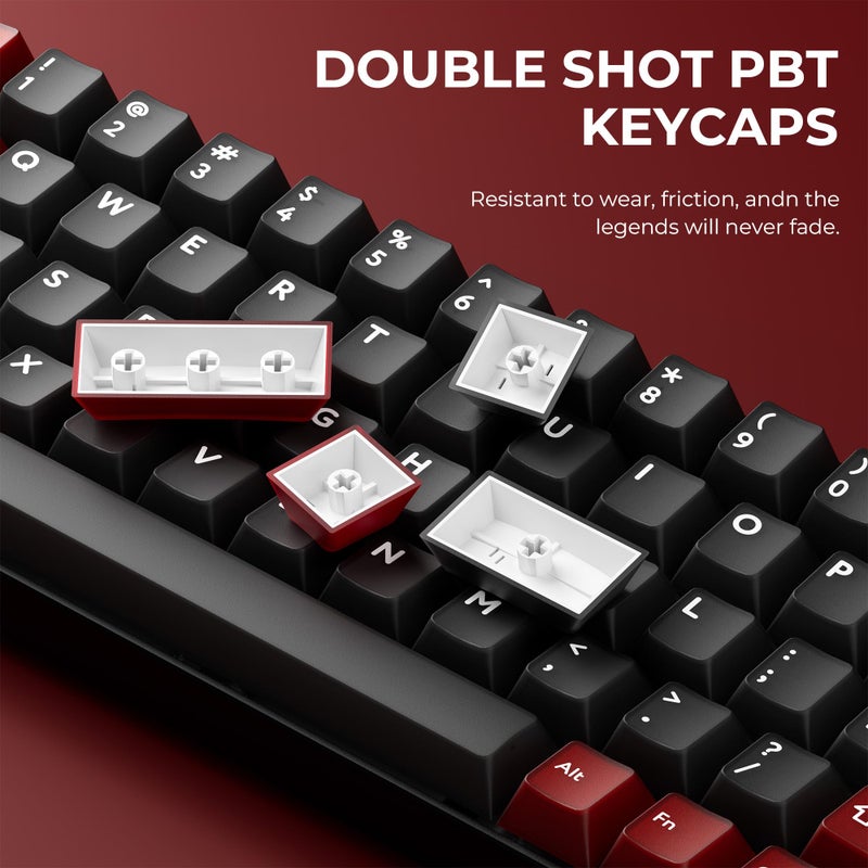 GMKWTL XVX Double Shot PBT Keycaps Set 216 Keys, Cherry Profile Custom Keyboard Keycaps, Jade Translucent Key caps Compatible with 61/64/68/84/87/100/104/108 ANSI and ISO Layout Mechanical Keyboard - Image 3