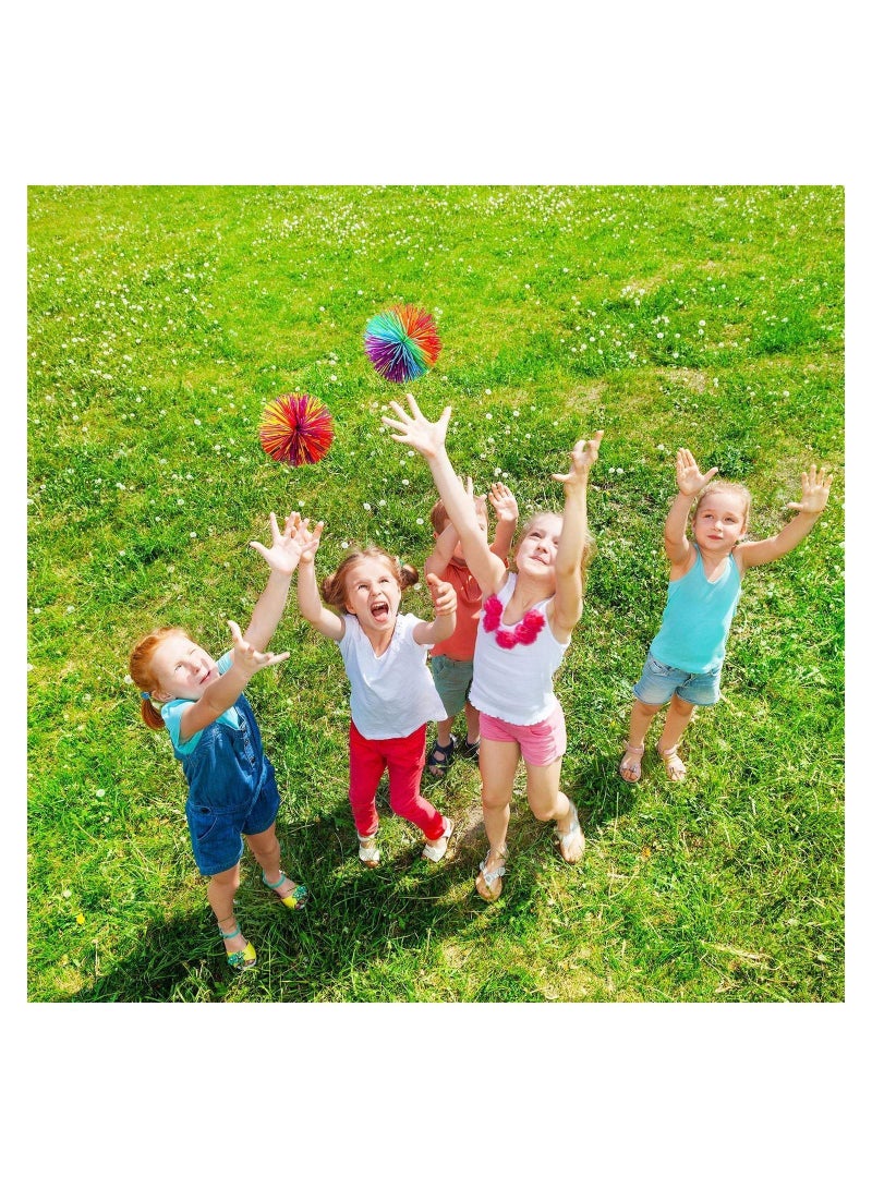 NIBEMINENT 12 Pcs Monkey Stringy Balls Sensory Fidget Soft Rainbow Pom Bouncy Stress Colour Random - Image 4