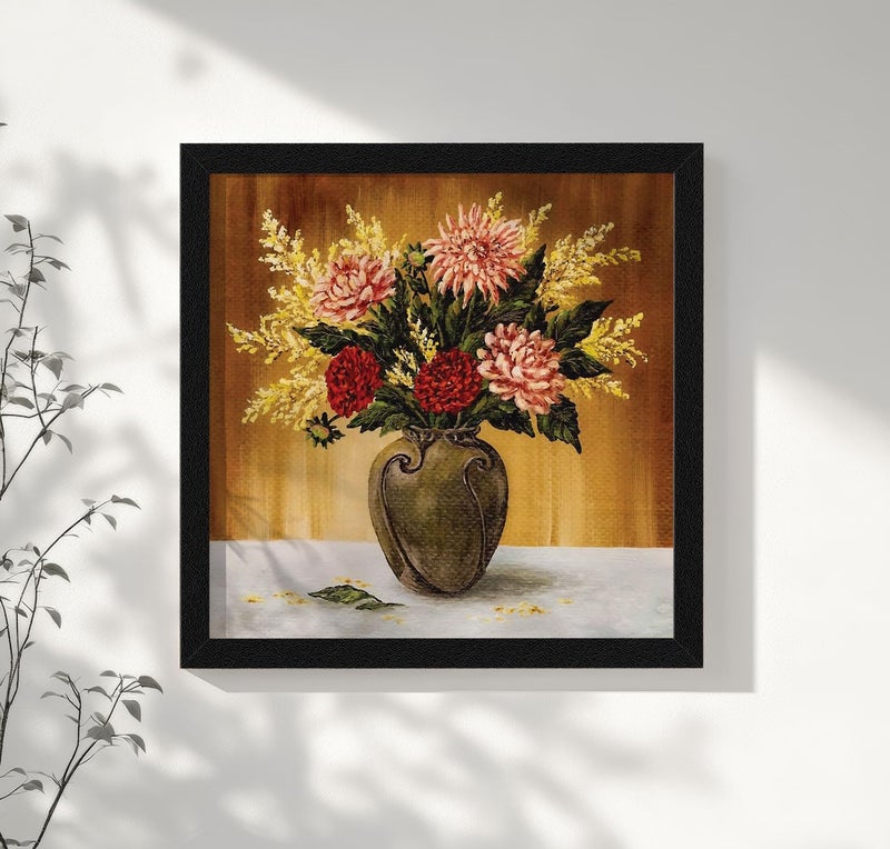 ArtX Paper Flower Wall Art Framed Painting, Wall Decor For Living Room, Multicolor, Floral, 13 X 13 inches, Set of 1 (AXB00321-FLR) - Image 4