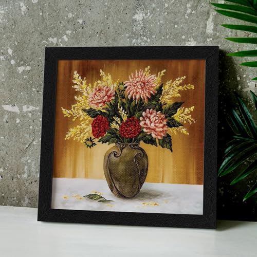 ArtX Paper Flower Wall Art Framed Painting, Wall Decor For Living Room, Multicolor, Floral, 13 X 13 inches, Set of 1 (AXB00321-FLR) - Image 3