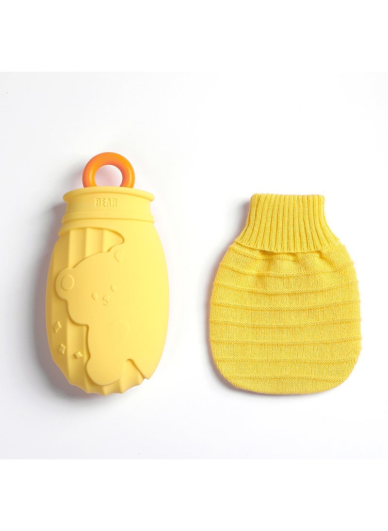 Generic 1 x 5 pcs Cartoon Silicone Mini Hot Water Bag Bear yellow 