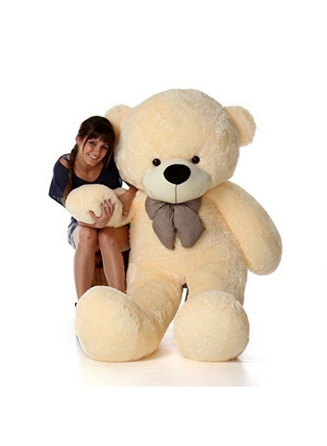 CLICK4DEAL Soft Toys Long Soft Lovable Huggable Cute Giant Life Size Figure Toy Child Safe Best For Birthday Gift Gift For Girlfriend 6 Feet Cream - Image 1