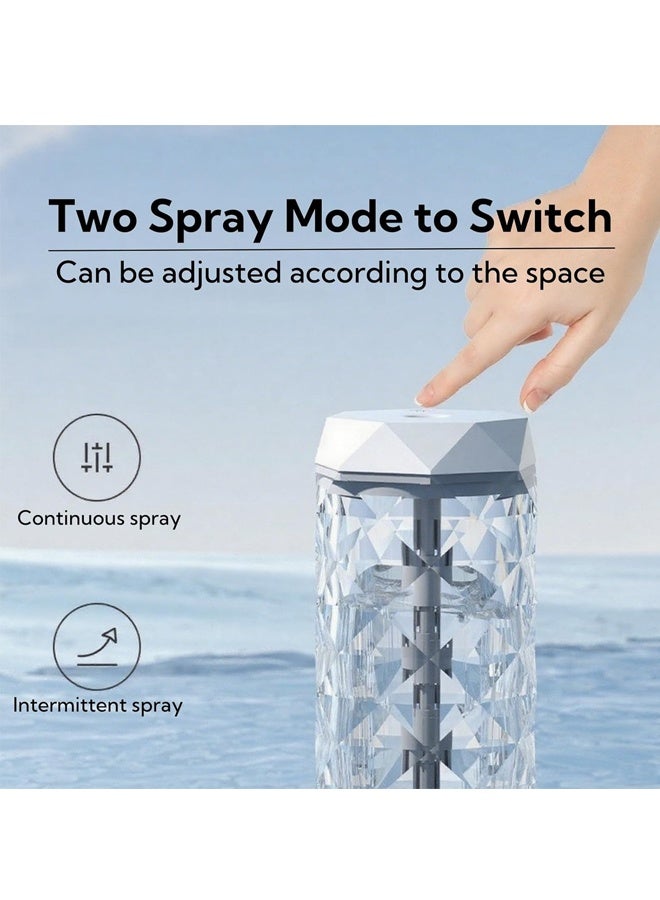 هومستر USB سطح المكتب كريستال مرطب 400 مل مع 7 ألوان LED ضوء ليلي ، لا ضوضاء مناسبة للمنزل والمكتب والمكتب وغرفة النوم وغرفة الأطفال (مصباح الكريستال) - Image 5