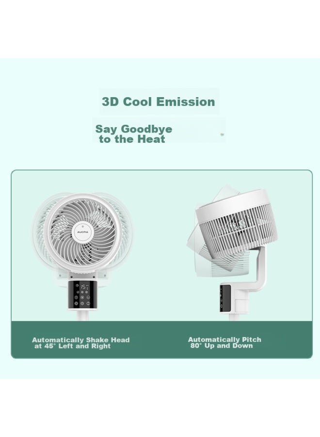 Aucma Air Circulation Fan, Home Electric Fan, Dc Inverter Floor Fan, Adjustable Height, Remote Control, Quiet Operation, Low Noise, Oscillating, Convection, A205 - Image 1