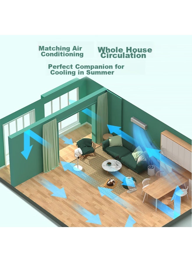 Aucma Air Circulation Fan, Home Electric Fan, Dc Inverter Floor Fan, Adjustable Height, Remote Control, Quiet Operation, Low Noise, Oscillating, Convection, A205 - Image 2