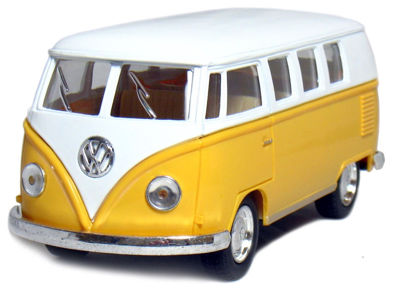 KiNSMART 5in Die-cast 1962 VW Classic Bus 1/32 Scale (Yellow), Pull Back n Go Action. For unisex - Image 4