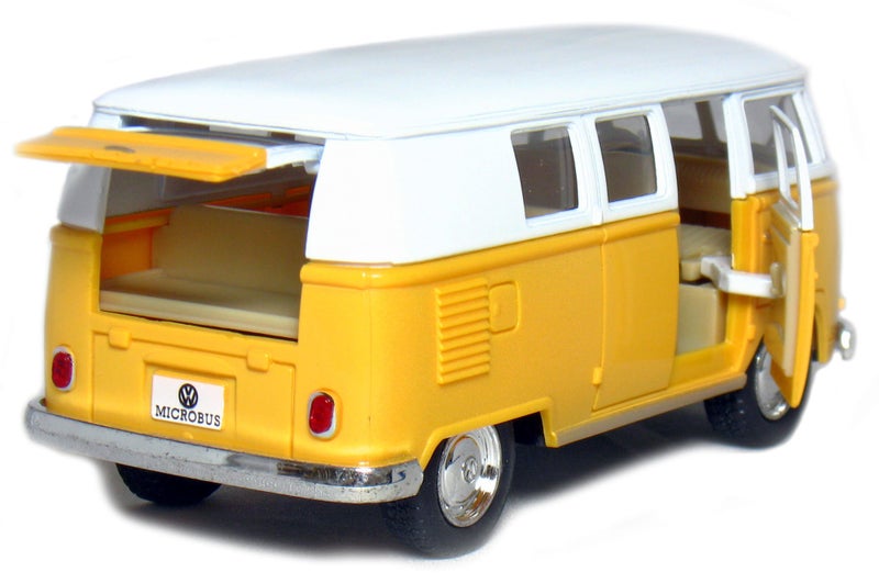 KiNSMART 5in Die-cast 1962 VW Classic Bus 1/32 Scale (Yellow), Pull Back n Go Action. For unisex - Image 2