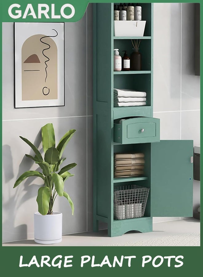 جارلو أواني النباتات الكبيرة زراعة السيراميك للنباتات الداخلية في الهواء الطلق الزهور 20 سم / 8 بوصة ماتي أبيض أواني الزهور الأسطوانة الكبيرة مع صحن وثقب الصرف الصحي ، التشطيب الزجاجي الداخلي والخارجي - Image 3