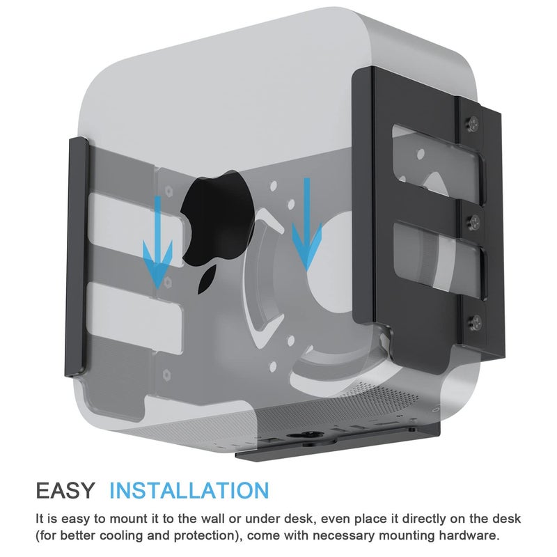IFCASE Mac Studio Mount, IFCASE Heat Dissipation Design Anti-Scratch Inner Aluminum Under Desk, Wall Mount Stand for Mac Studio M2 M1 Max, Ultra (Black) - Image 4