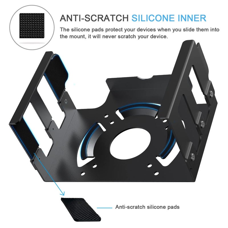 IFCASE Mac Studio Mount, IFCASE Heat Dissipation Design Anti-Scratch Inner Aluminum Under Desk, Wall Mount Stand for Mac Studio M2 M1 Max, Ultra (Black) - Image 5
