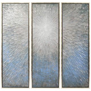 Empire Art Direct Abstract Wall Art Textured Hand Painted Canvas by Martin Edwards Triptych 60 x 20 each Silver Ice - pzsku/ZEF073B2057D2C4F8F8EEZ/45/1750416448/5ec07e3e-4d08-4a6c-8b49-62be29be112d