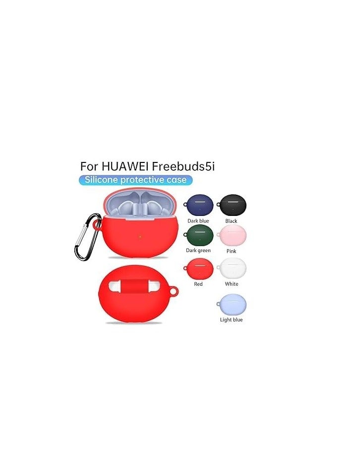 Huawei Freebuds 5i Case Silicone Protective Cover Skin Sleeve with Key Chain (Black) - Image 4