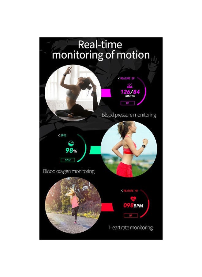 NIBEMINENT - Waterproof Fitness Tracker Smart Watch 1.2inch Black - Image 1