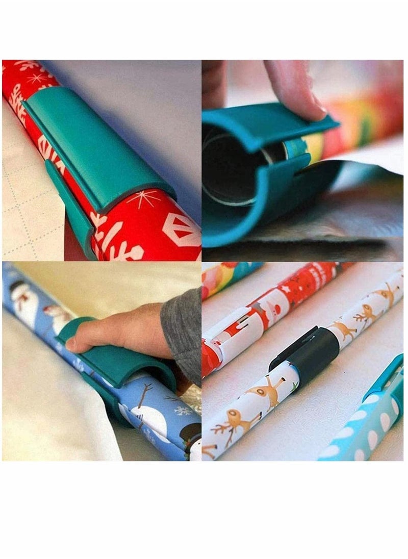 KASTWAVE - Wrapping Paper Cutter, Birthday Gift Wrapping Cutting Tool Tube, Craft Paper Roll Sliding Line Cut Trimmer, Easy Quick, Safer And Easier Cut 3 Pcs (Blue, Black, White) - Image 1
