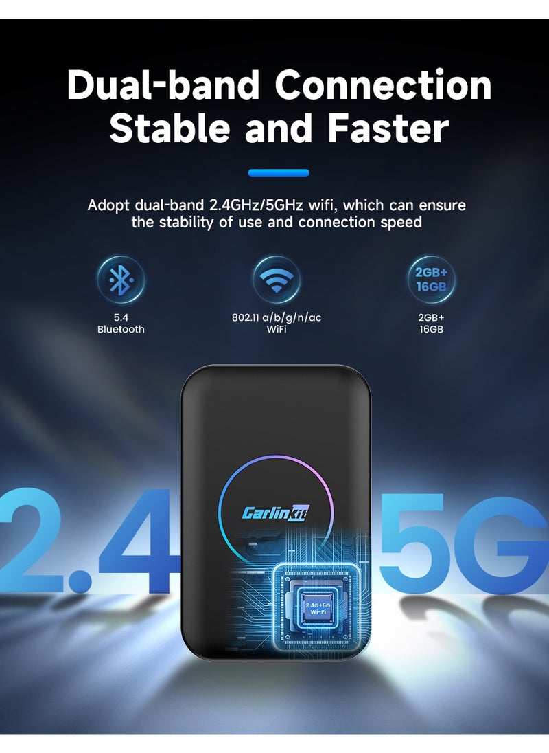 Carlinkit - CarlinKit Lite S Android TV Box 5-In-1 4GB RAM + 32GB ROM Wireless Adapter Support Netflix IPTV Wireless Android Auto&CarPlay Dongle For Car Radio HDMI Output 1080P - Image 1