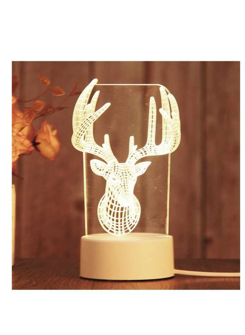 Y&D 3D Usb Table Night Lamp White 10x20centimeter