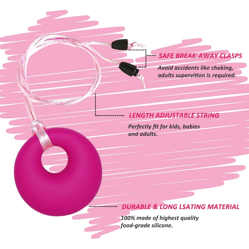 MaberryTech Direct Chew Necklace for Sensory Kids Girls, Chewy Necklace Sensory Chew Toys for Adults with Autism ADHD Anxiety, Silicone Sensory Necklaces for Chewing - 3 Pack - Image 3