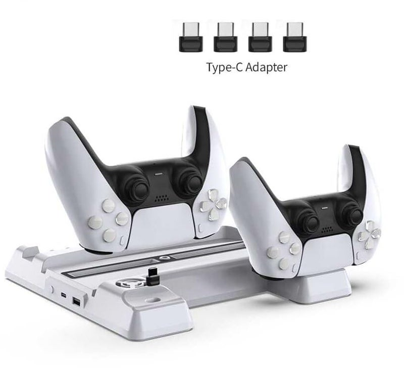 GET IN THE GAME™ Vertical Cooling Stand for PS5 & PS5 Slim | Cooling Fan, Dual Controller Charging Station & 11 Game Disc Storage | Slim, Digital & Ultra HD Editions - Image 5
