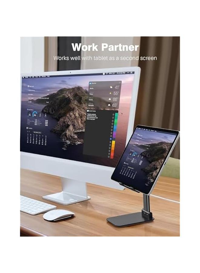 هوكور حامل تابلت قابل للطي والتعديل، حامل شاشة محمول 5.5 × 3.93 انش عرض، حامل ايباد متوافق مع ايباد برو 11، 12.9/ايباد 10.9، سيرفس برو، شاشة محمولة 4.7-15.6 انش، من ابين، سيليكون - Image 2