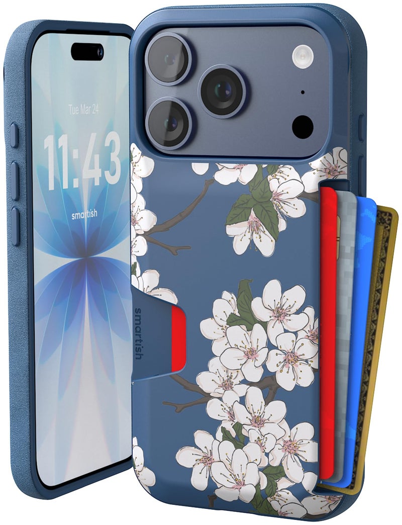 Smartish iPhone 17 Pro Wallet Case Wallet Slayer Vol 1 Slim Protective Credit Card Holder Drop Tested Hidden Credit Card Slot Cover for Apple iPhone 17 Pro Very Cherry Blossom - Image 2