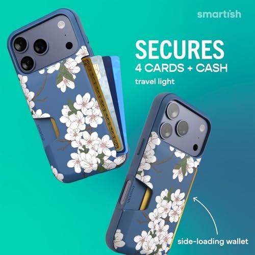 Smartish iPhone 17 Pro Wallet Case Wallet Slayer Vol 1 Slim Protective Credit Card Holder Drop Tested Hidden Credit Card Slot Cover for Apple iPhone 17 Pro Very Cherry Blossom - Image 3