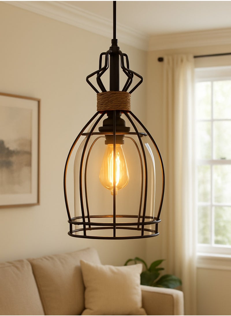 Generic Modern metal and glass chandelier without bulb - Ministry - Code 1094  - Image 1