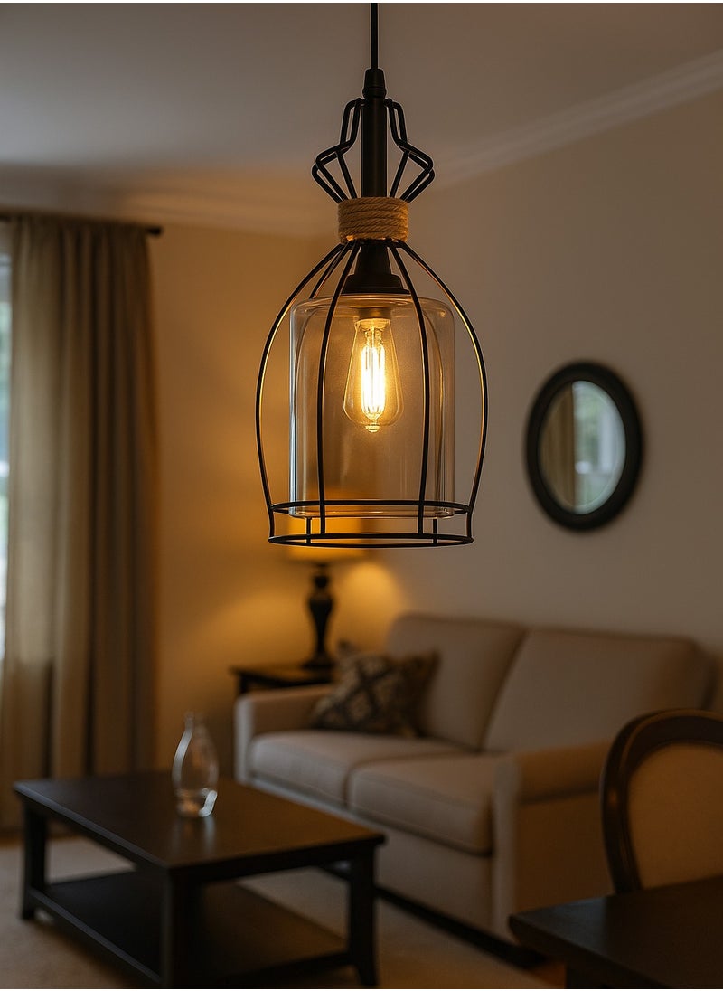 Generic Modern metal and glass chandelier without bulb - Ministry - Code 1094  - Image 2